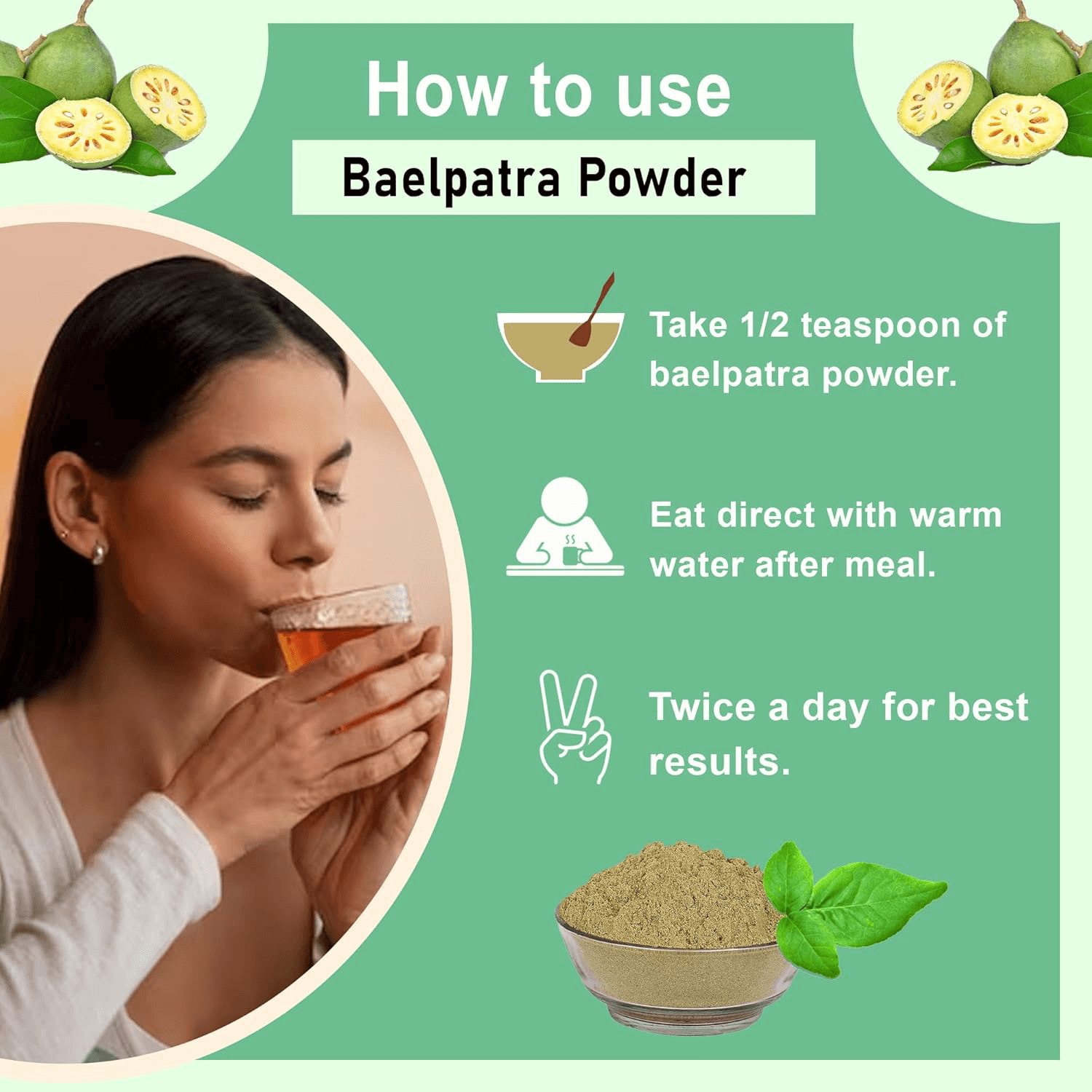 Vedahillz Beal Patra Powder for Natural Wellness and Immunity Made from Selected Bael Leaves